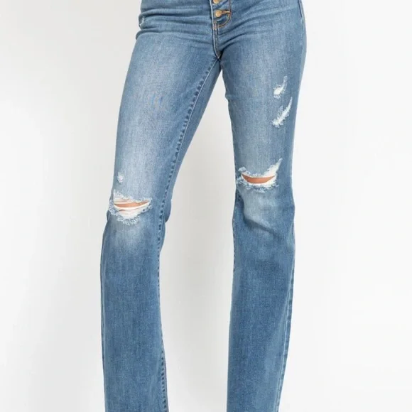 JUDY BLUE NWT
Indie Mid Rise Flare Jeans-Button Fly - Picture 8 of 8